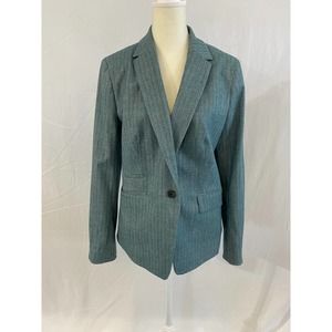 BANANA REPUBLIC HERRINGBONE CUTAWAY BLAZER, Pre-Owned, Size 8, Color Blue.